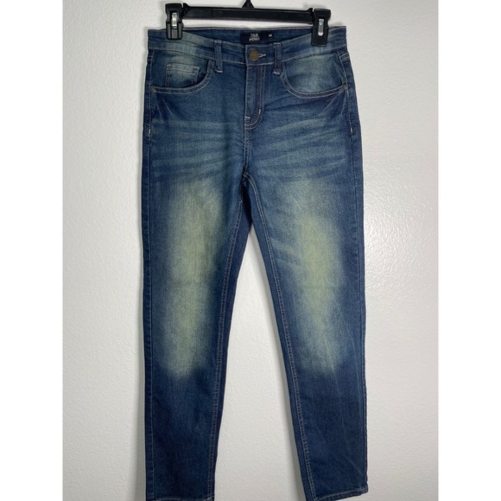 True Indigo Girls Skinny Jeans Medium Wash Stretch Denim Size 14